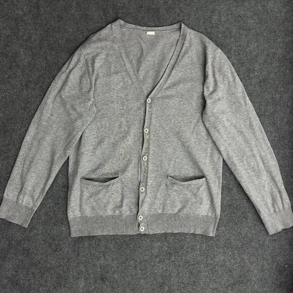 Sweaters - Gray Button Front Knit Cardigan
